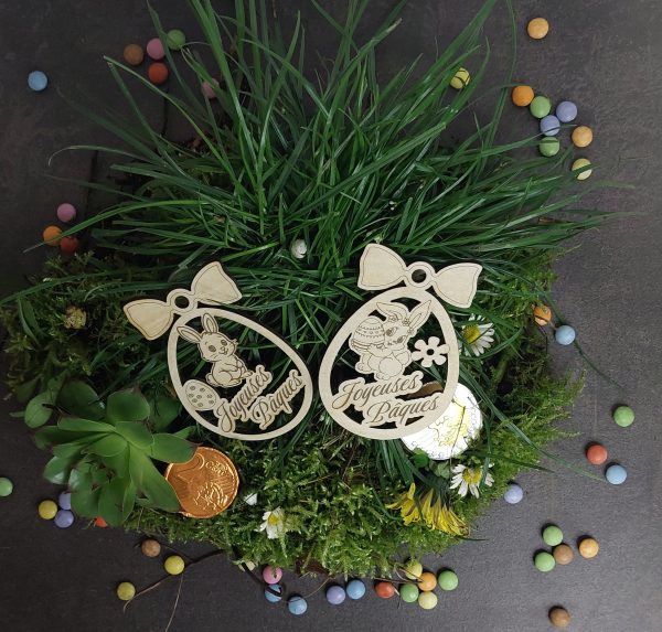 Suspension Lapin & Lapine de Pâques