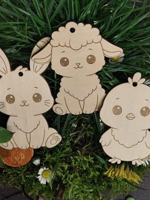 Suspension Lapin Poussin Agneau de Pâques