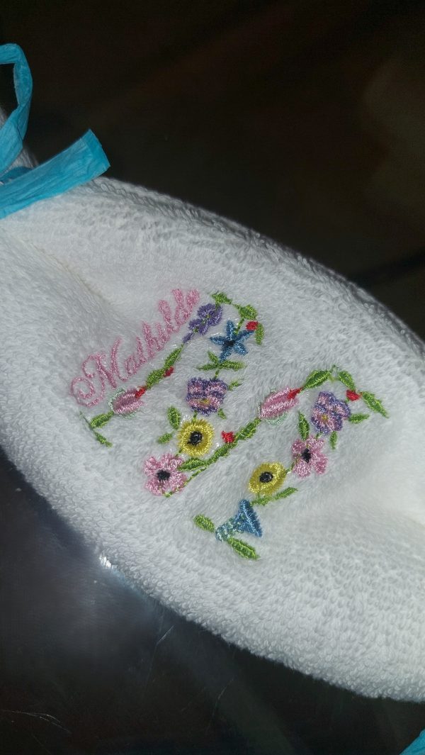 Serviette brodée avec prénom