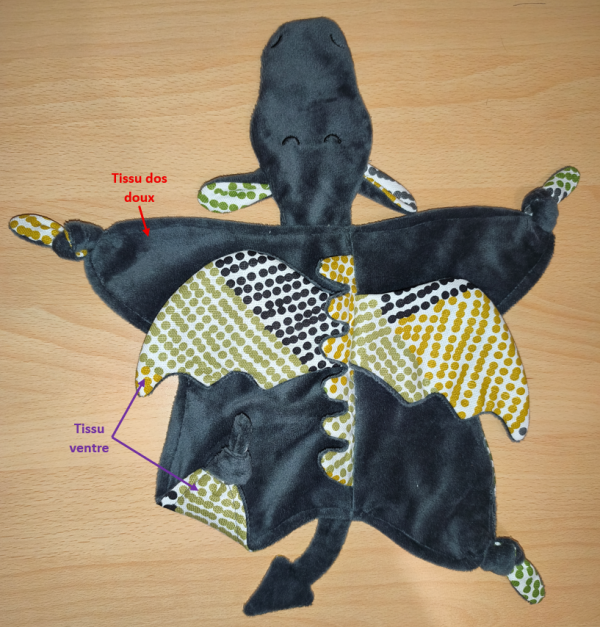 Doudou dragon sur mesure