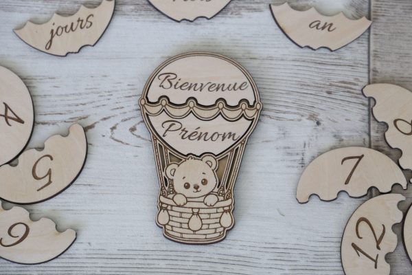 Carte étape montgolfière ourson