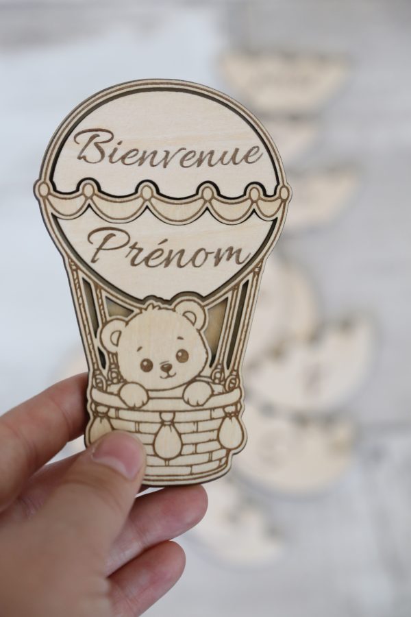 Carte étape montgolfière ourson