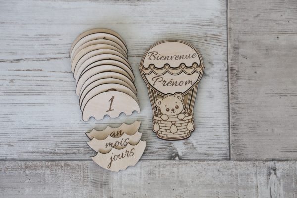 Carte étape montgolfière ourson